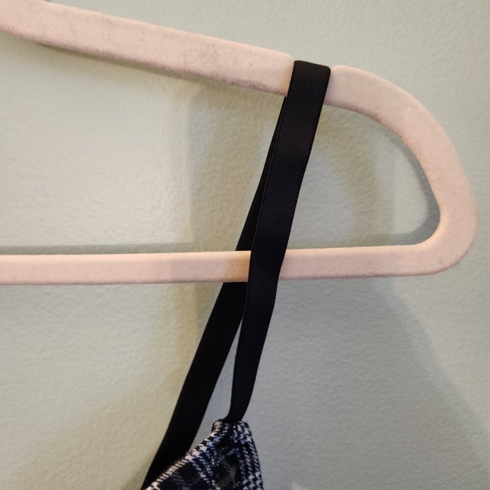 Savage X Fenty Bra Large Black White Plaid Bralette Wireless NEW - Picture 3 of 8